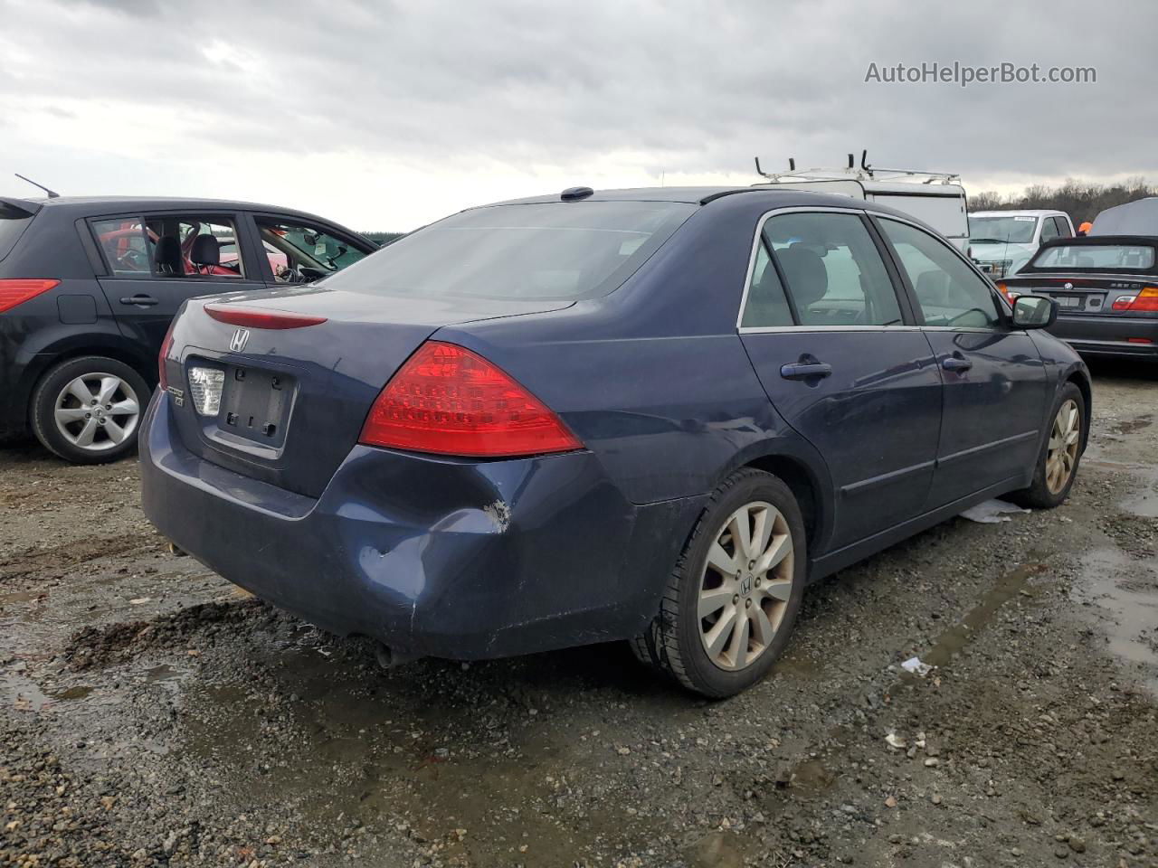 2007 Honda Accord Ex Синий vin: 1HGCM66547A101555