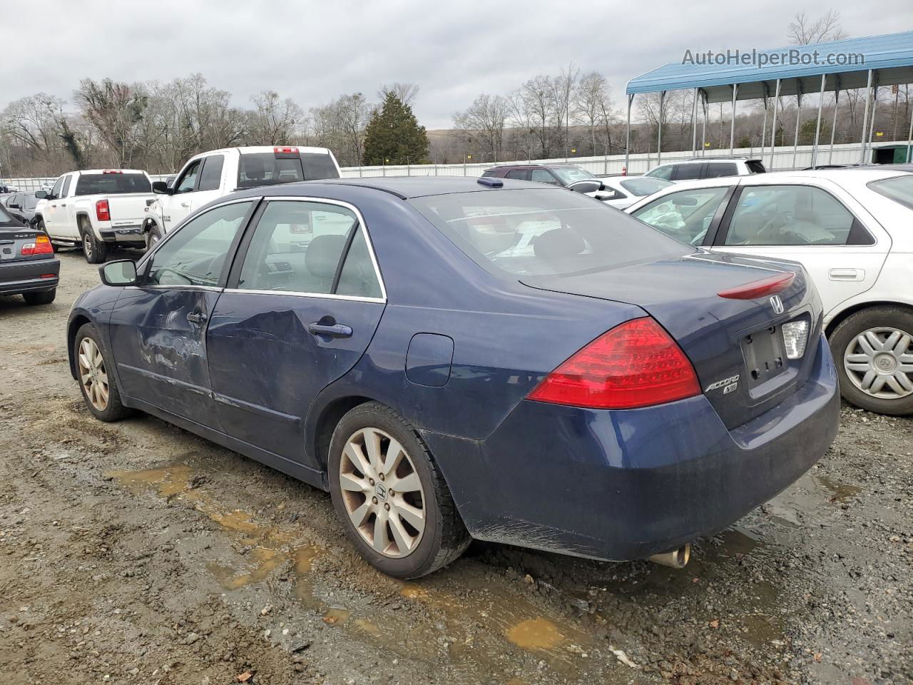 2007 Honda Accord Ex Синий vin: 1HGCM66547A101555