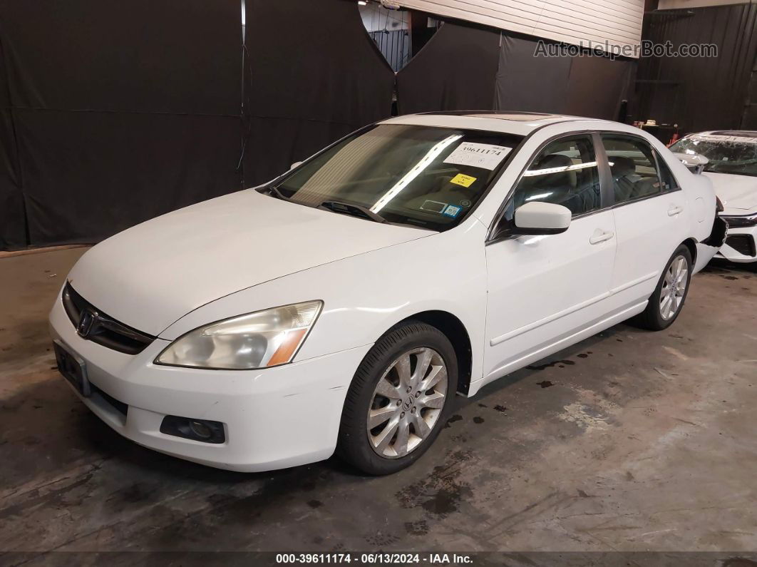 2007 Honda Accord 3.0 Ex White vin: 1HGCM66557A007572