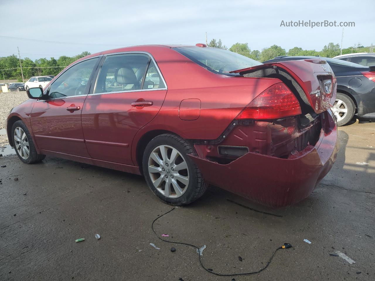 2007 Honda Accord Ex Красный vin: 1HGCM66567A002784