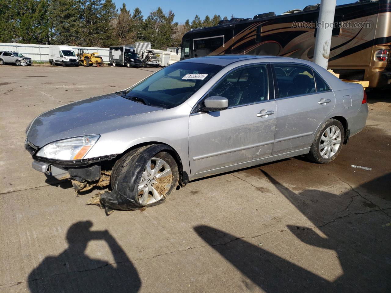 2007 Honda Accord Ex Серебряный vin: 1HGCM66587A006996