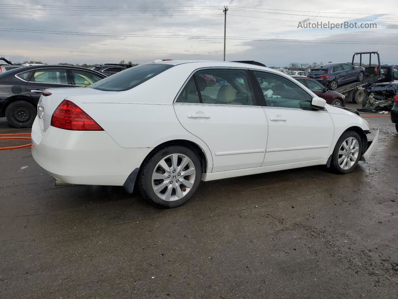 2007 Honda Accord Ex White vin: 1HGCM66587A011325