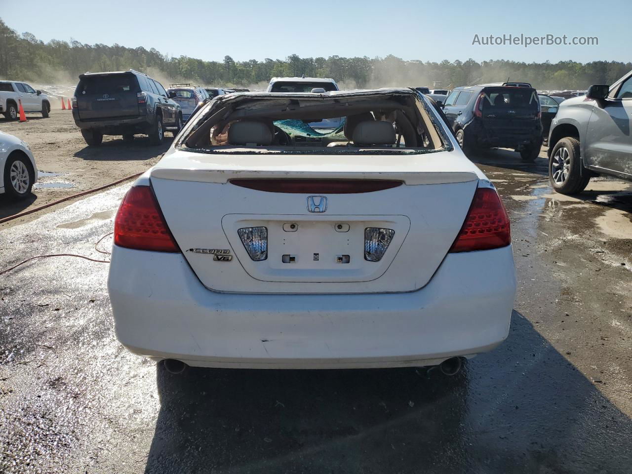 2007 Honda Accord Ex White vin: 1HGCM66587A045992