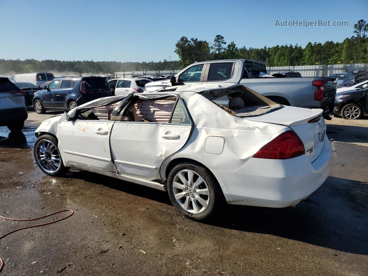 2007 Honda Accord Ex White vin: 1HGCM66587A045992