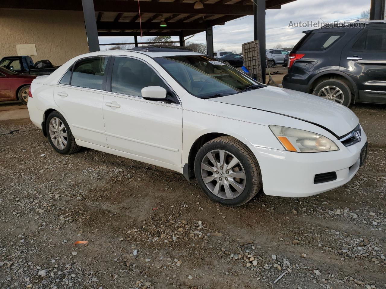 2007 Honda Accord Ex Белый vin: 1HGCM66587A073033