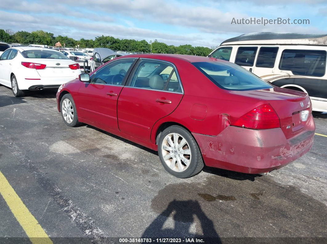 2007 Honda Accord 3.0 Ex Red vin: 1HGCM66587A086297