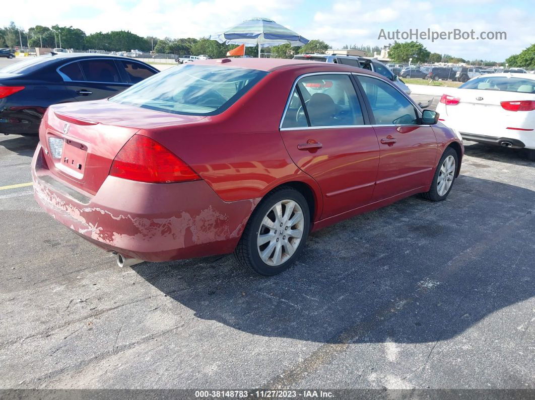 2007 Honda Accord 3.0 Ex Red vin: 1HGCM66587A086297