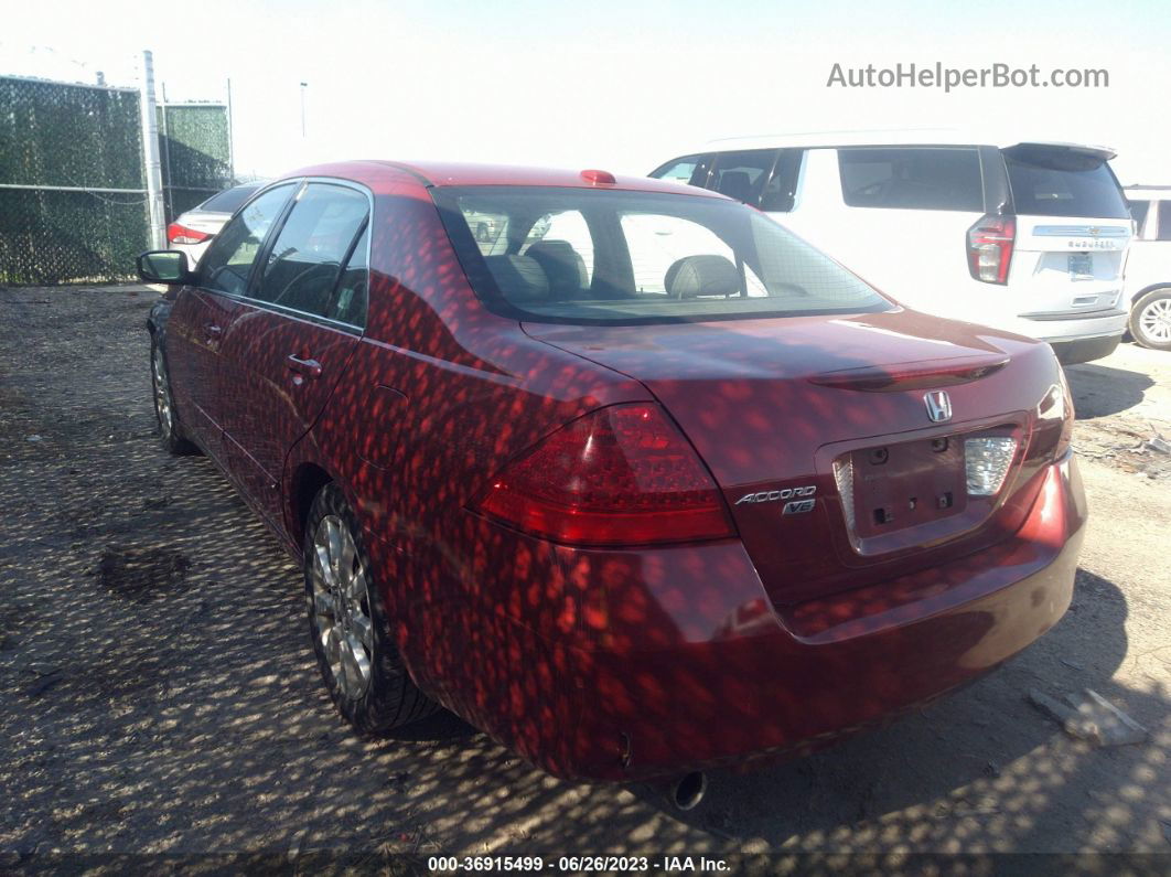 2007 Honda Accord 3.0 Ex Maroon vin: 1HGCM66597A015223