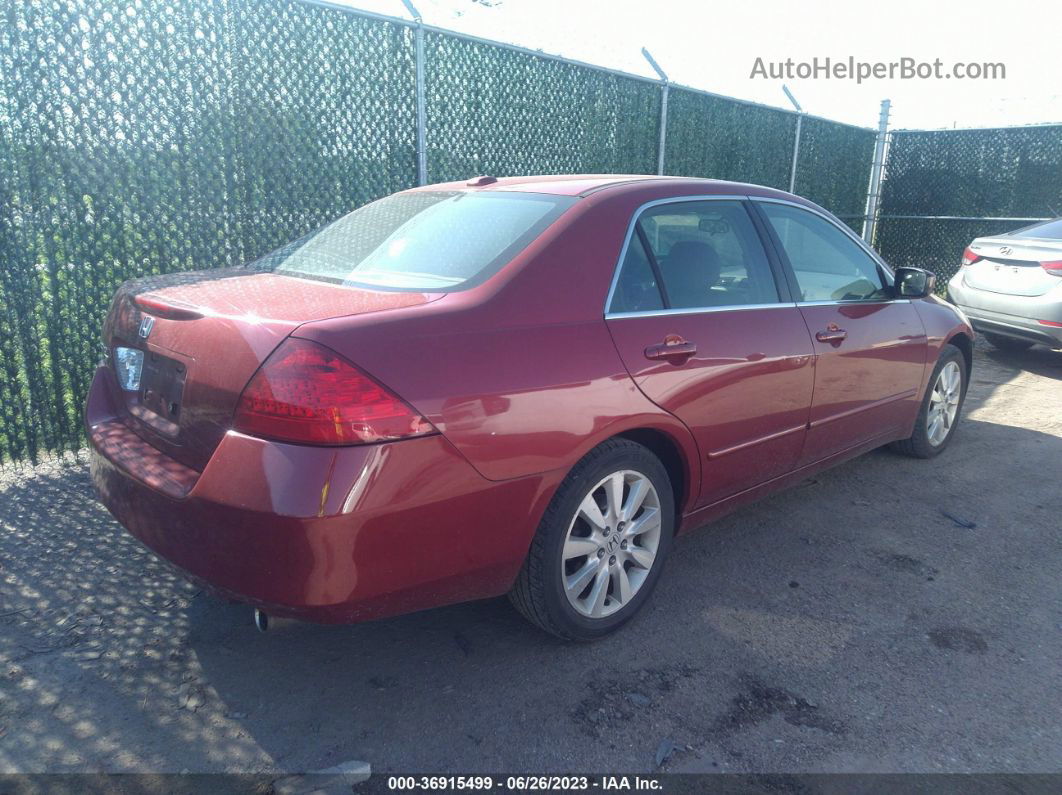 2007 Honda Accord 3.0 Ex Maroon vin: 1HGCM66597A015223