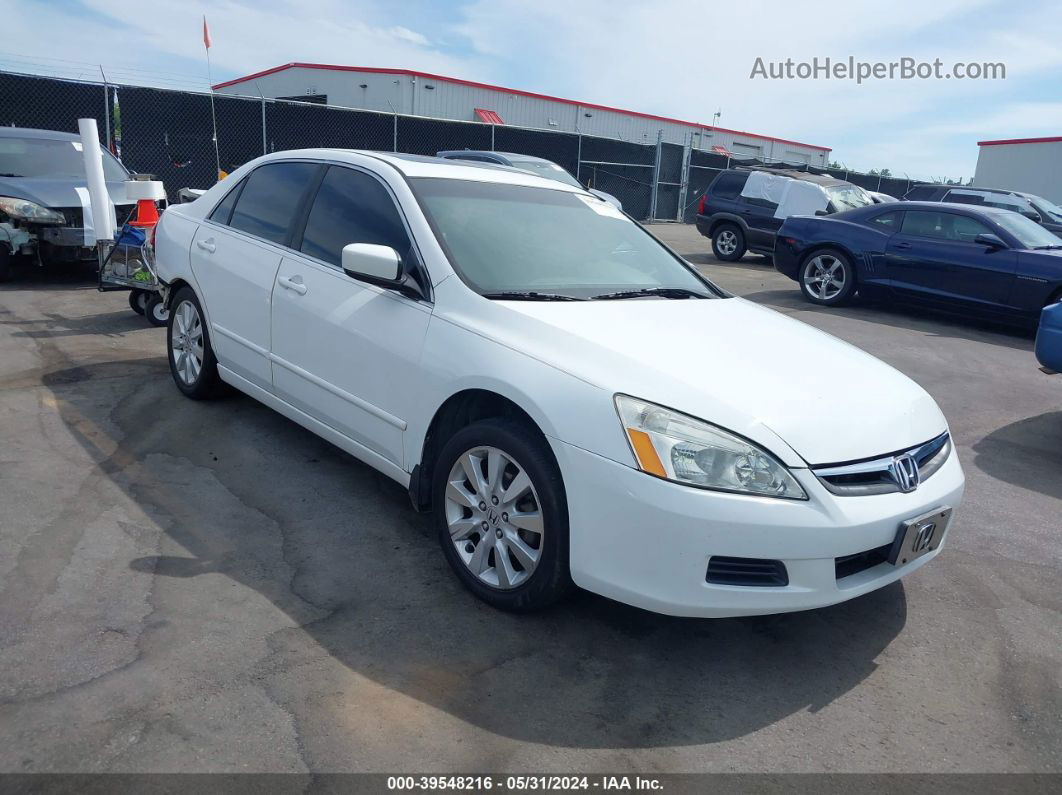 2007 Honda Accord 3.0 Ex White vin: 1HGCM665X7A006109