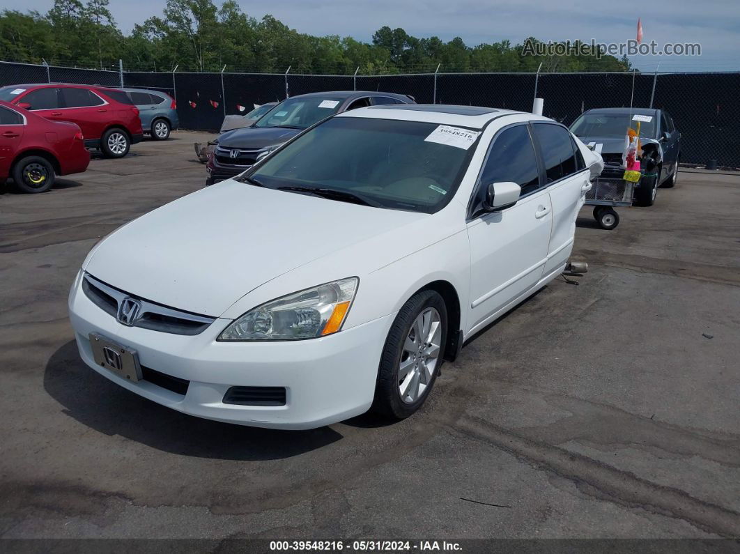 2007 Honda Accord 3.0 Ex White vin: 1HGCM665X7A006109