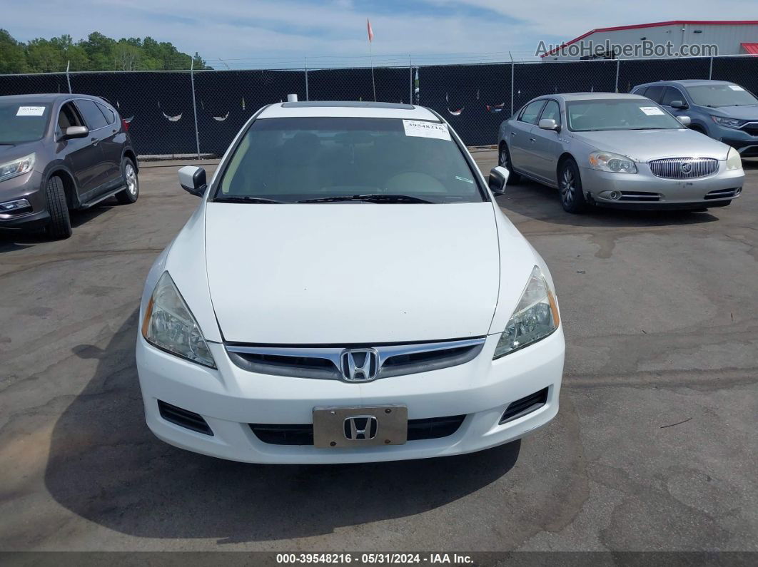 2007 Honda Accord 3.0 Ex White vin: 1HGCM665X7A006109