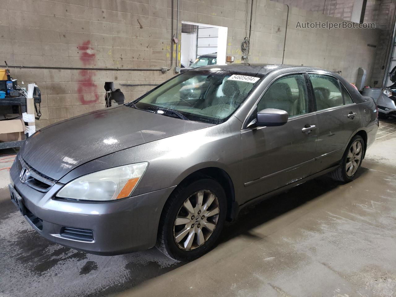 2007 Honda Accord Ex Silver vin: 1HGCM665X7A055634