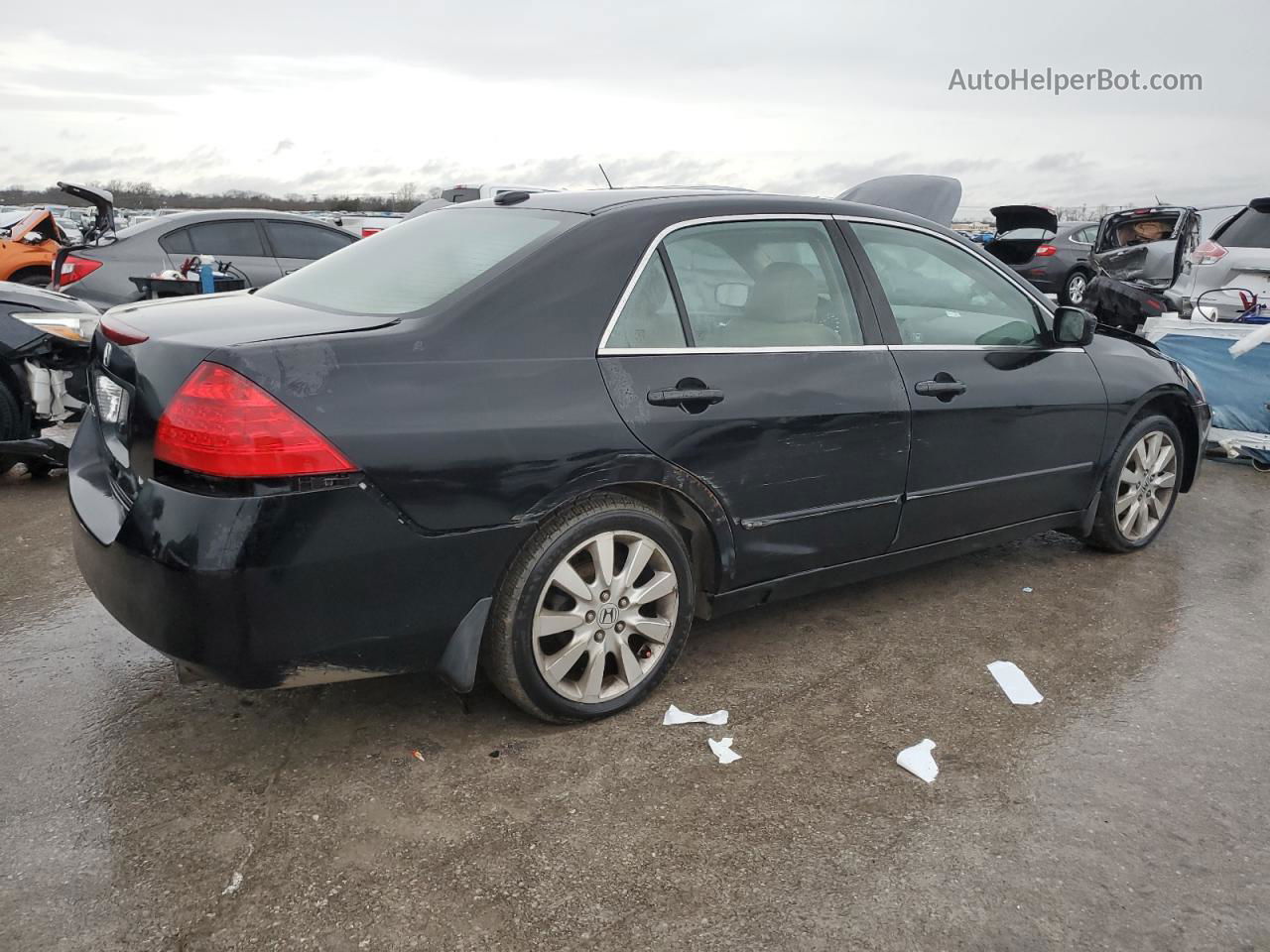 2007 Honda Accord Ex Black vin: 1HGCM665X7A063667