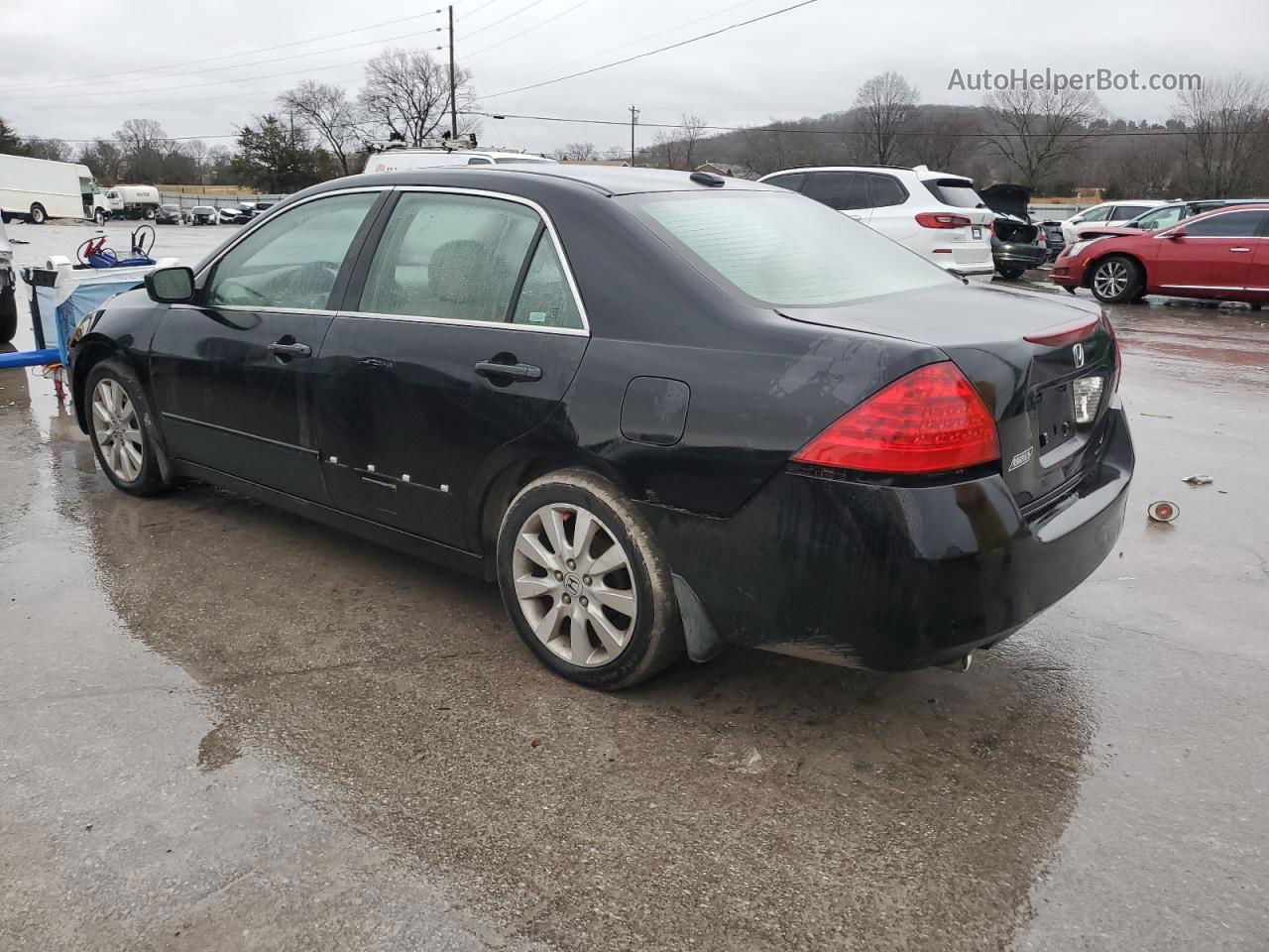 2007 Honda Accord Ex Black vin: 1HGCM665X7A063667