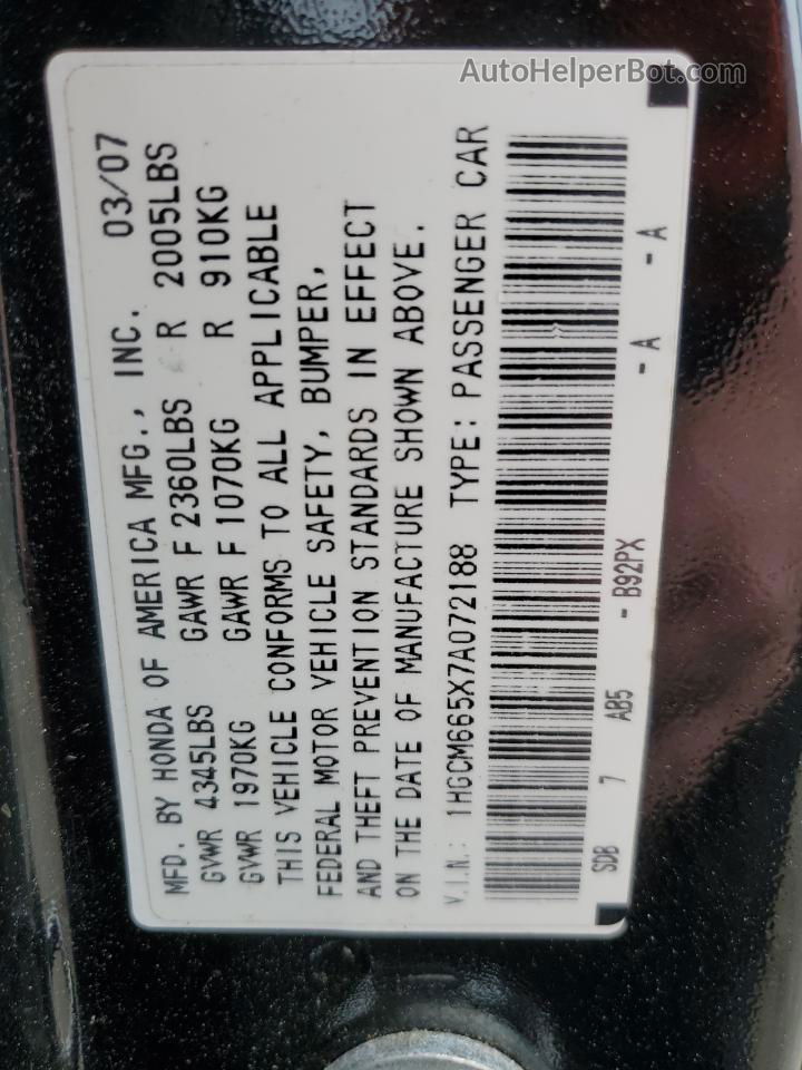 2007 Honda Accord Ex Charcoal vin: 1HGCM665X7A072188