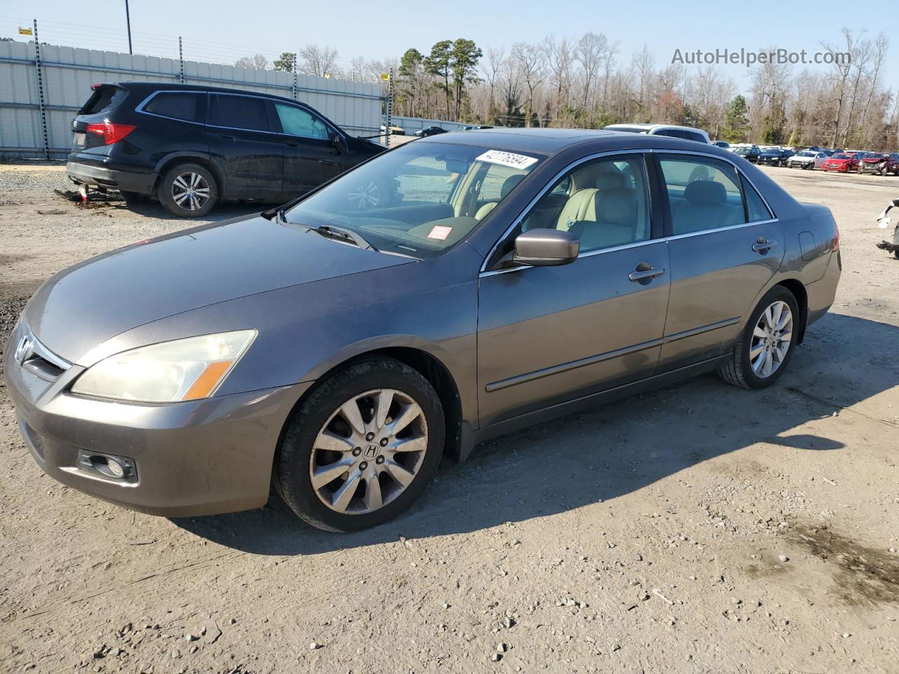 2007 Honda Accord Ex Gray vin: 1HGCM665X7A076564