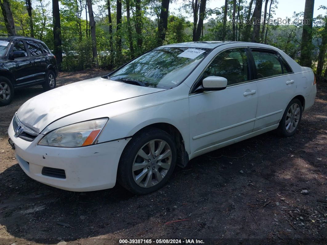 2007 Honda Accord 3.0 Ex White vin: 1HGCM665X7A093476