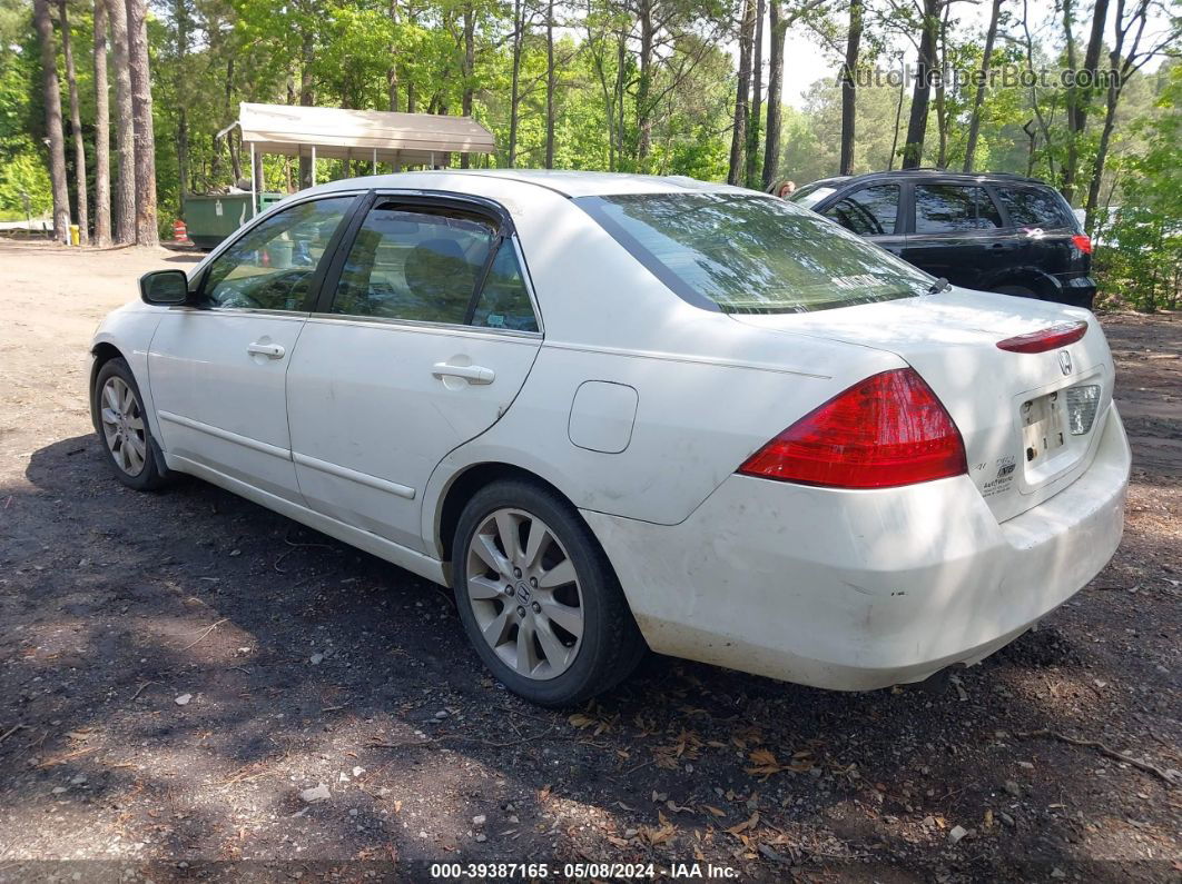 2007 Honda Accord 3.0 Ex White vin: 1HGCM665X7A093476