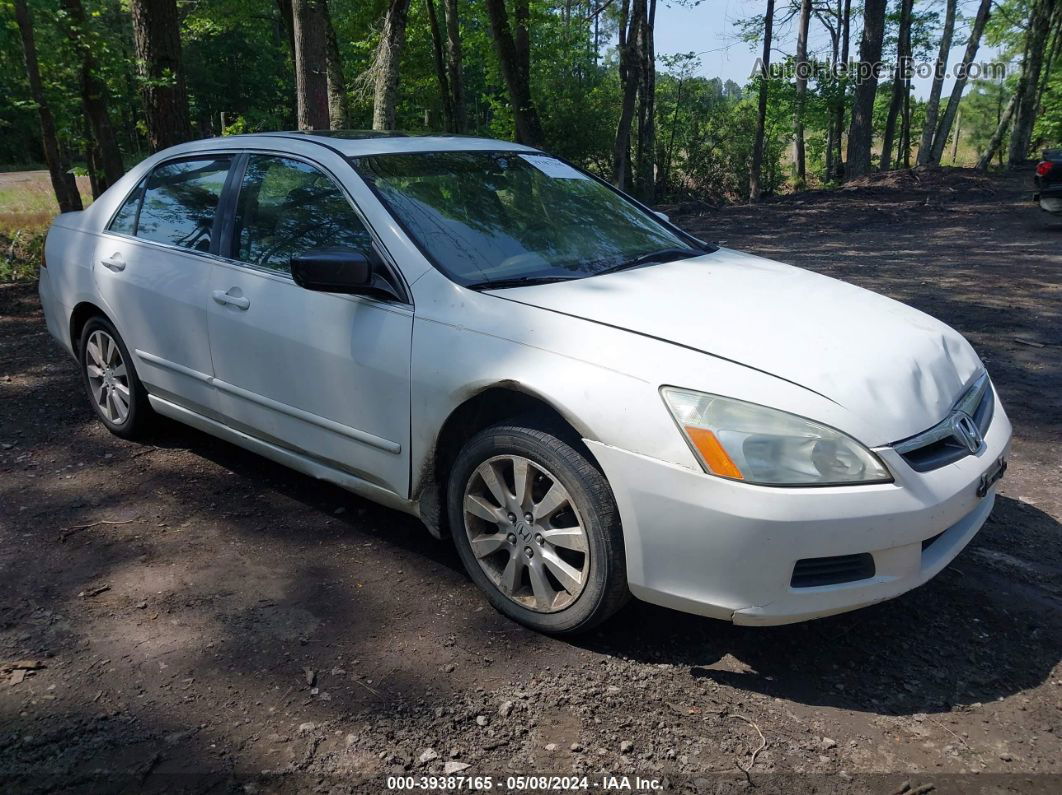 2007 Honda Accord 3.0 Ex White vin: 1HGCM665X7A093476