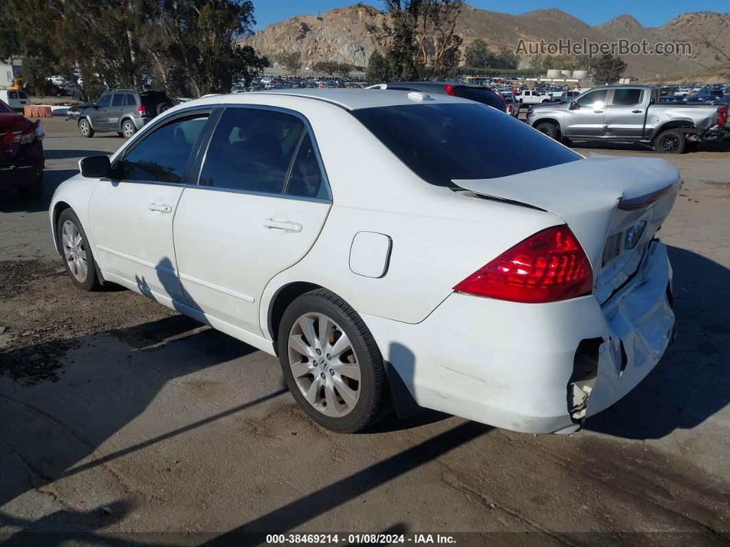 2007 Honda Accord 3.0 Ex White vin: 1HGCM665X7A098774