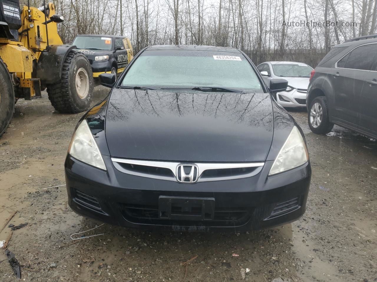 2007 Honda Accord Ex Black vin: 1HGCM66827A007166