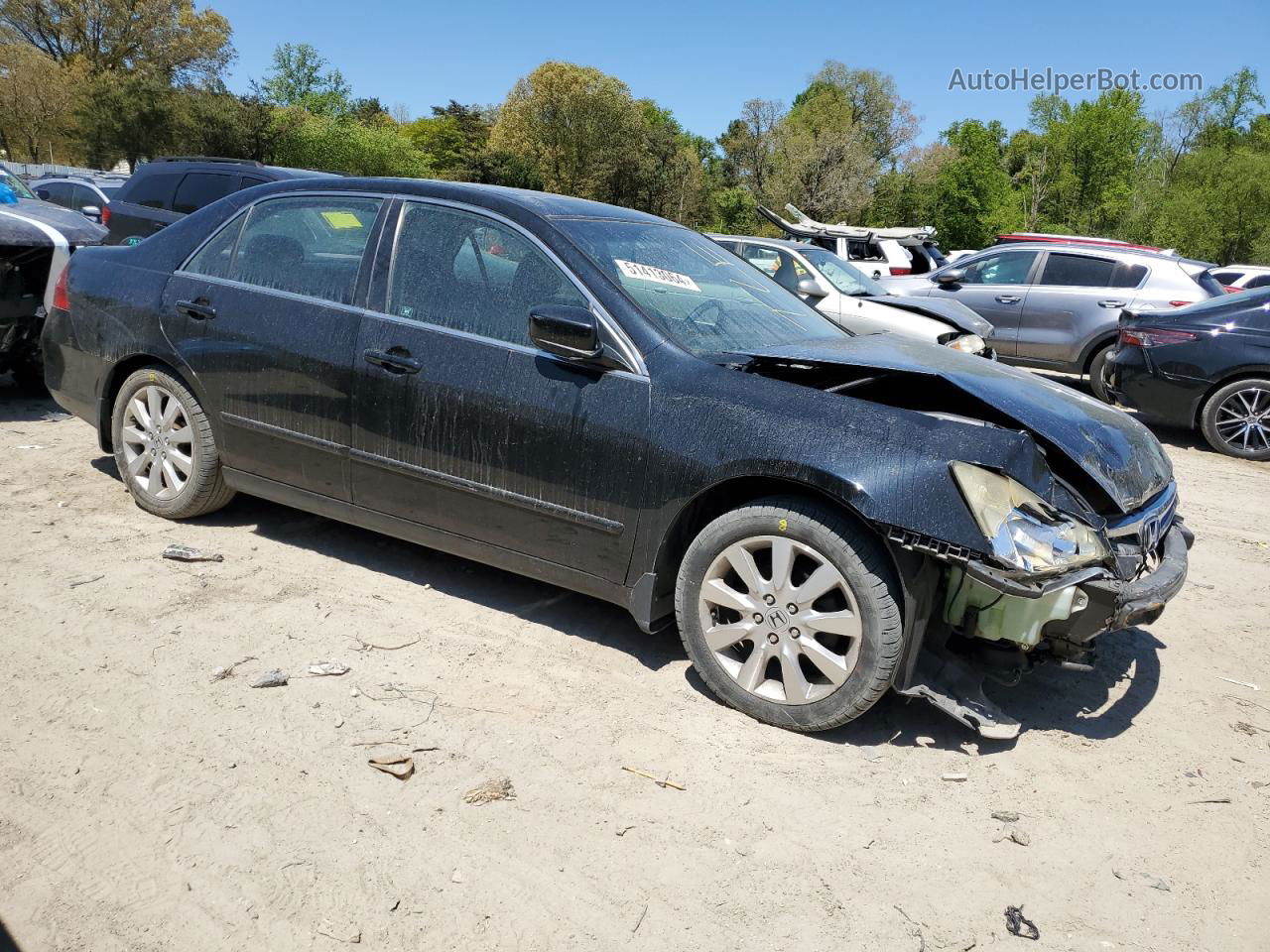 2007 Honda Accord Ex Black vin: 1HGCM66867A007199