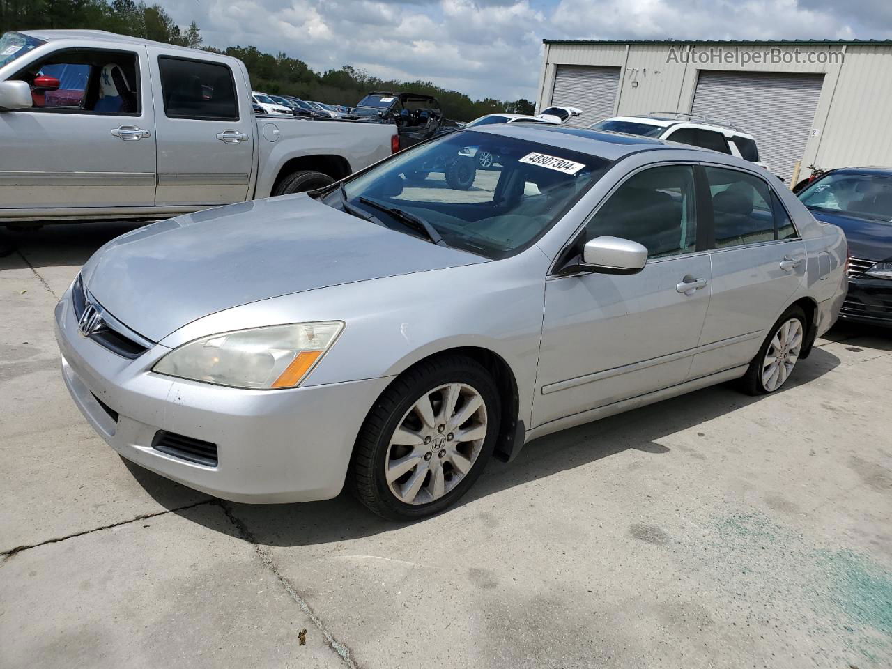 2007 Honda Accord Ex Silver vin: 1HGCM66877A098600