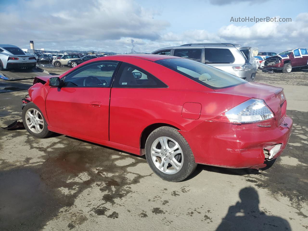 2007 Honda Accord Lx Red vin: 1HGCM72317A014903