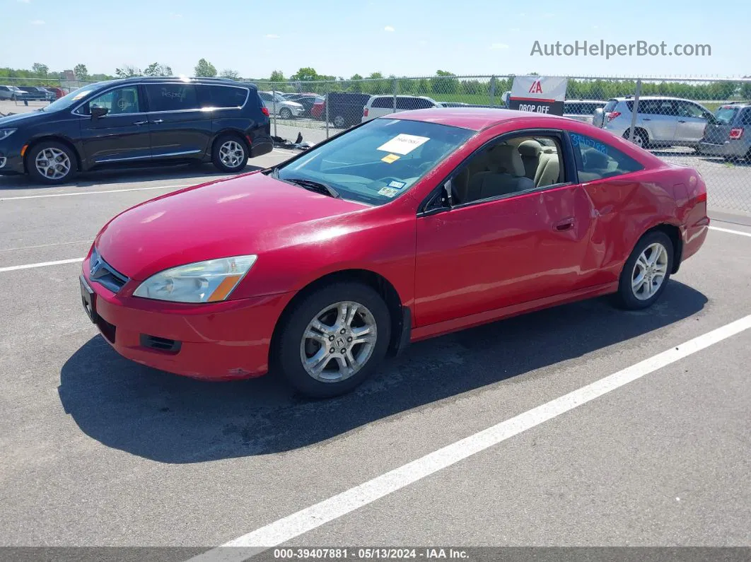 2007 Honda Accord 2.4 Lx Red vin: 1HGCM72367A016050