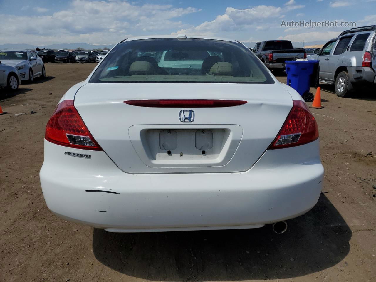 2007 Honda Accord Ex White vin: 1HGCM72647A020186