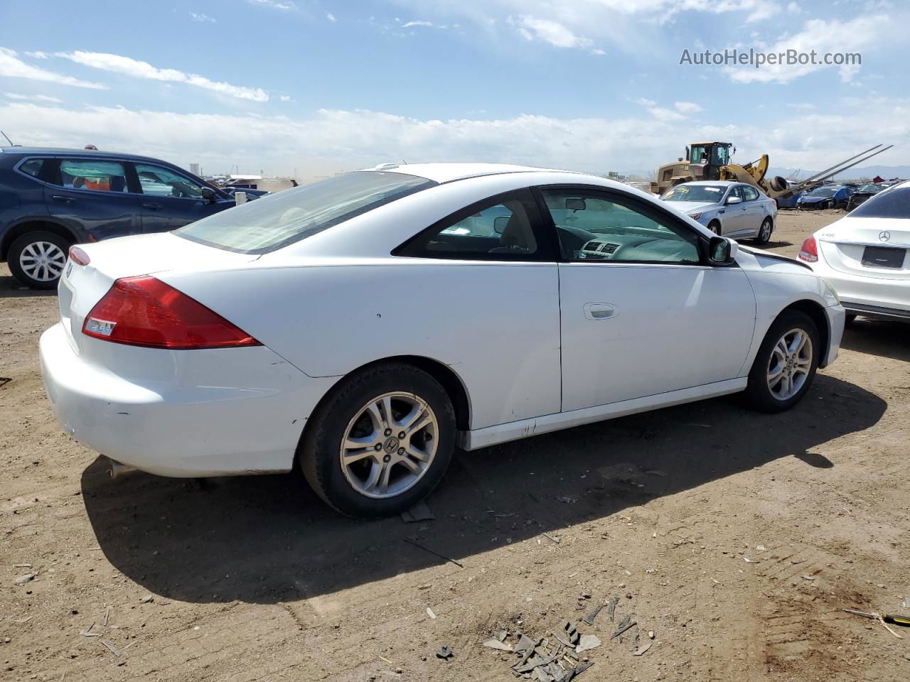 2007 Honda Accord Ex White vin: 1HGCM72647A020186