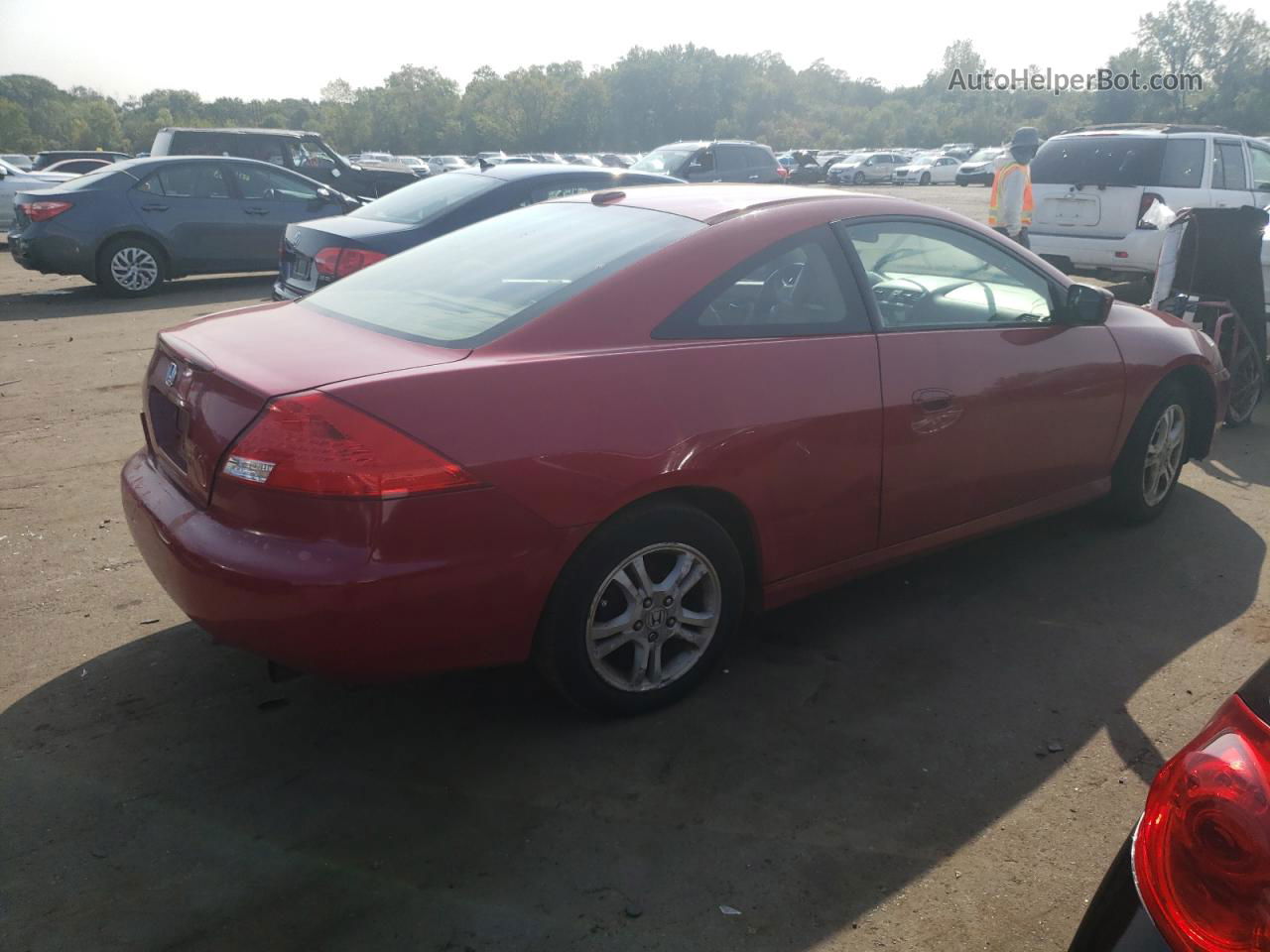 2007 Honda Accord Ex Красный vin: 1HGCM72687A017193