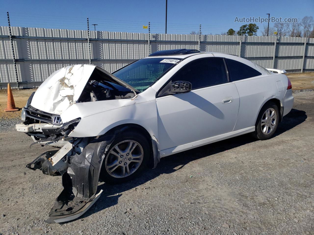 2007 Honda Accord Ex White vin: 1HGCM72697A006915