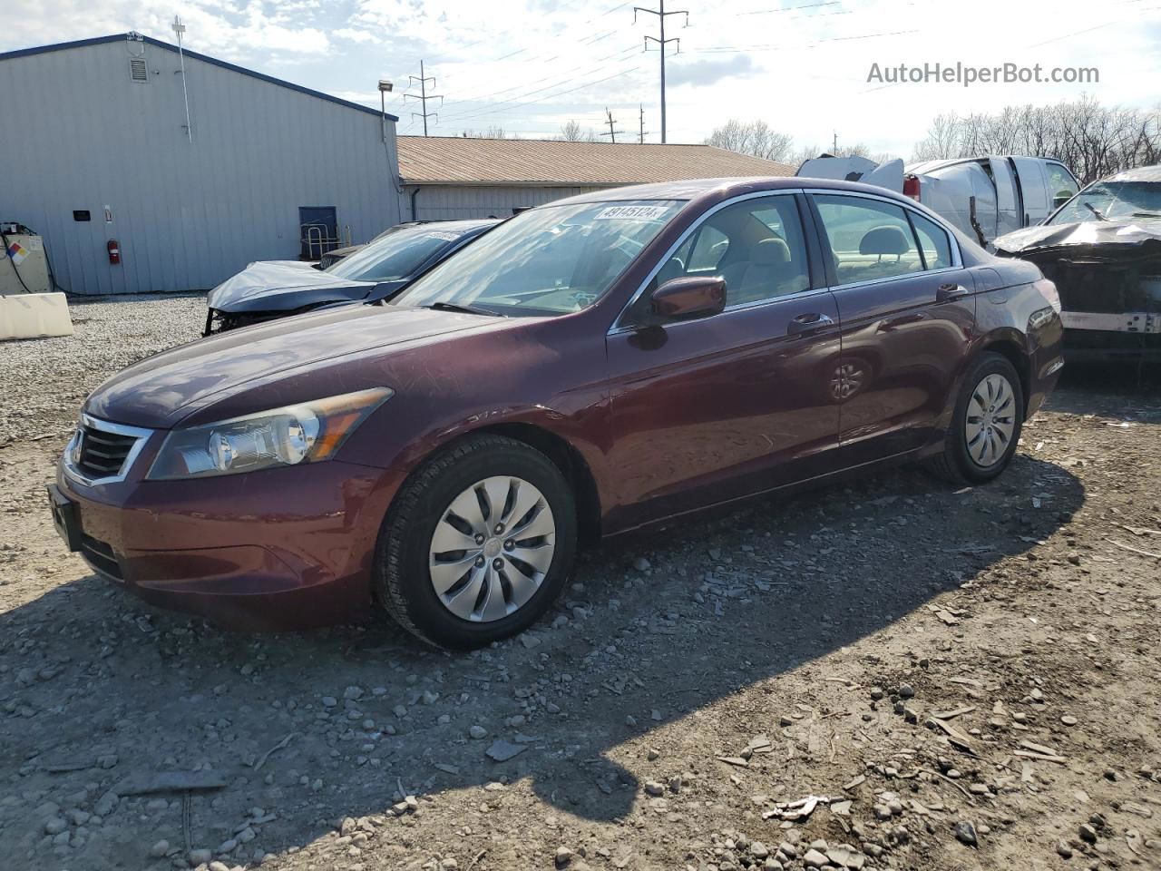 2008 Honda Accord Lx Maroon vin: 1HGCP26318A083810