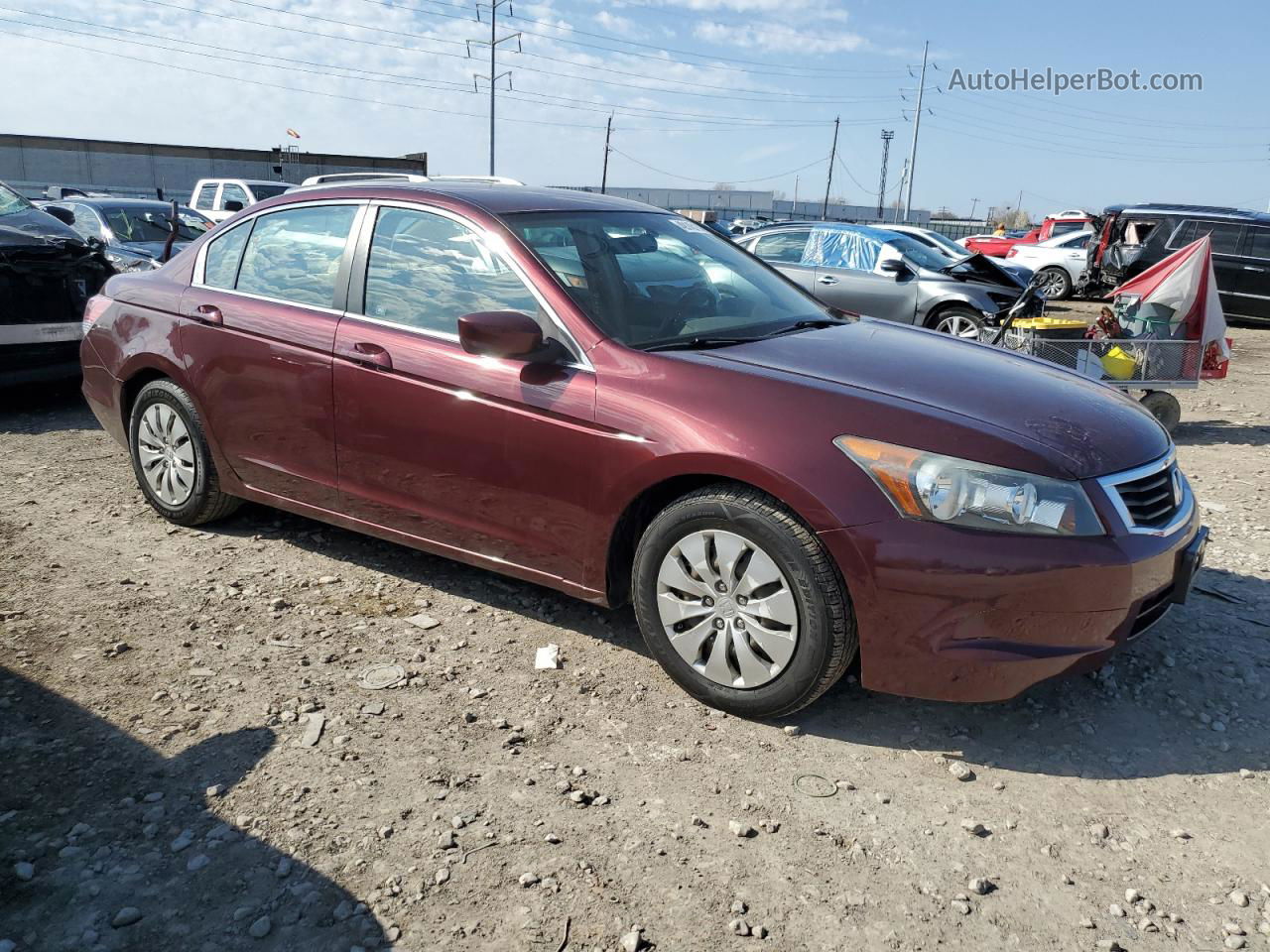 2008 Honda Accord Lx Maroon vin: 1HGCP26318A083810