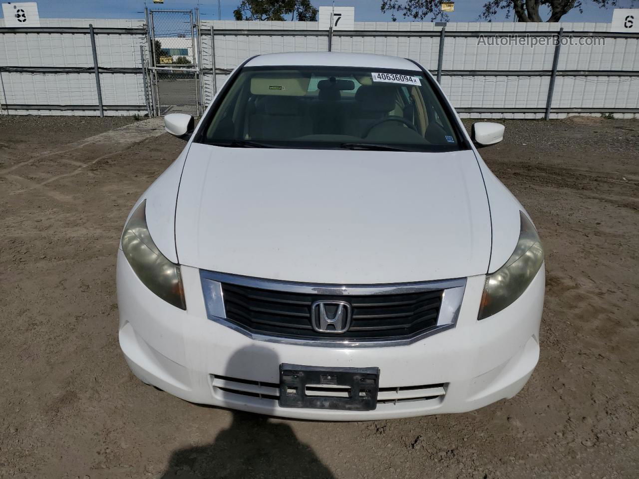 2009 Honda Accord Lx White vin: 1HGCP26319A180524