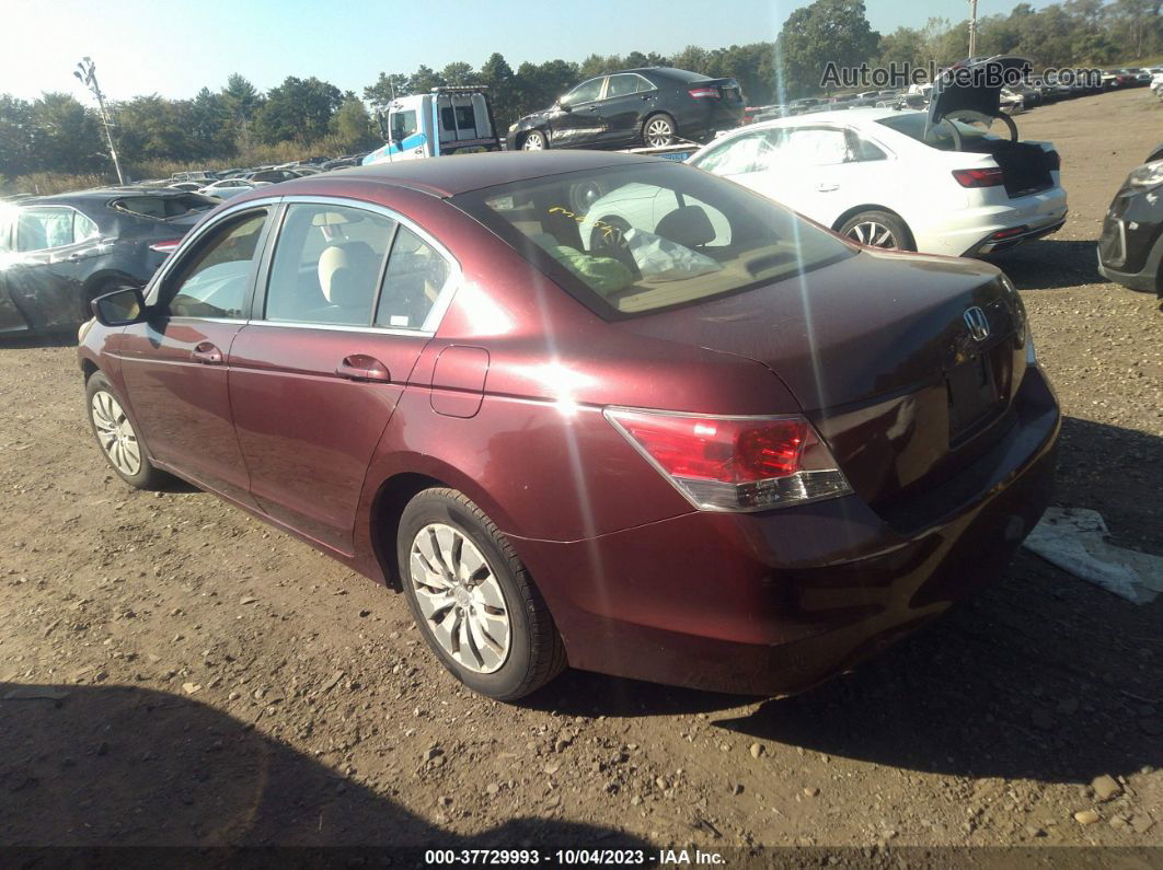 2008 Honda Accord Sdn Lx Burgundy vin: 1HGCP26328A102039