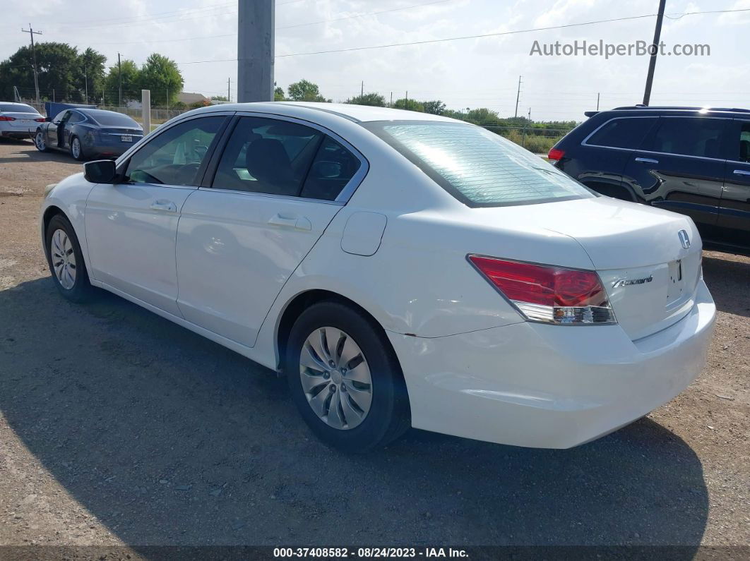 2008 Honda Accord Sdn Lx White vin: 1HGCP26338A029845