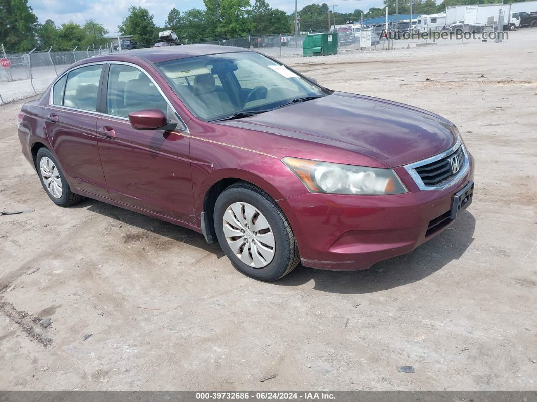 2008 Honda Accord 2.4 Lx Maroon vin: 1HGCP26338A063509