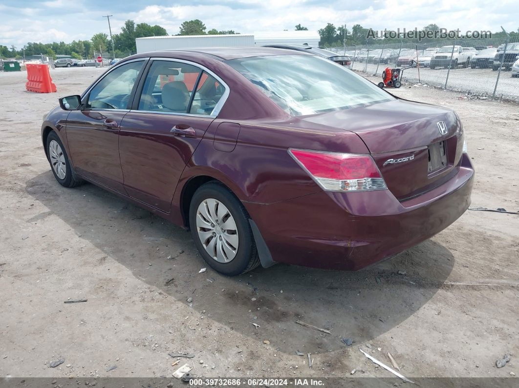 2008 Honda Accord 2.4 Lx Maroon vin: 1HGCP26338A063509