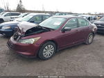 2009 Honda Accord 2.4 Lx Burgundy vin: 1HGCP26339A109485