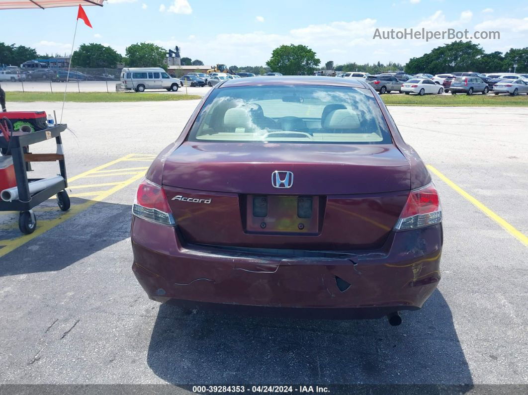 2009 Honda Accord 2.4 Lx Burgundy vin: 1HGCP26349A042394