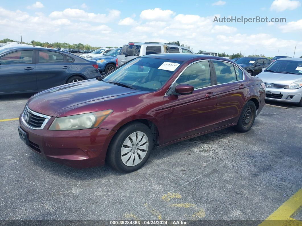 2009 Honda Accord 2.4 Lx Burgundy vin: 1HGCP26349A042394