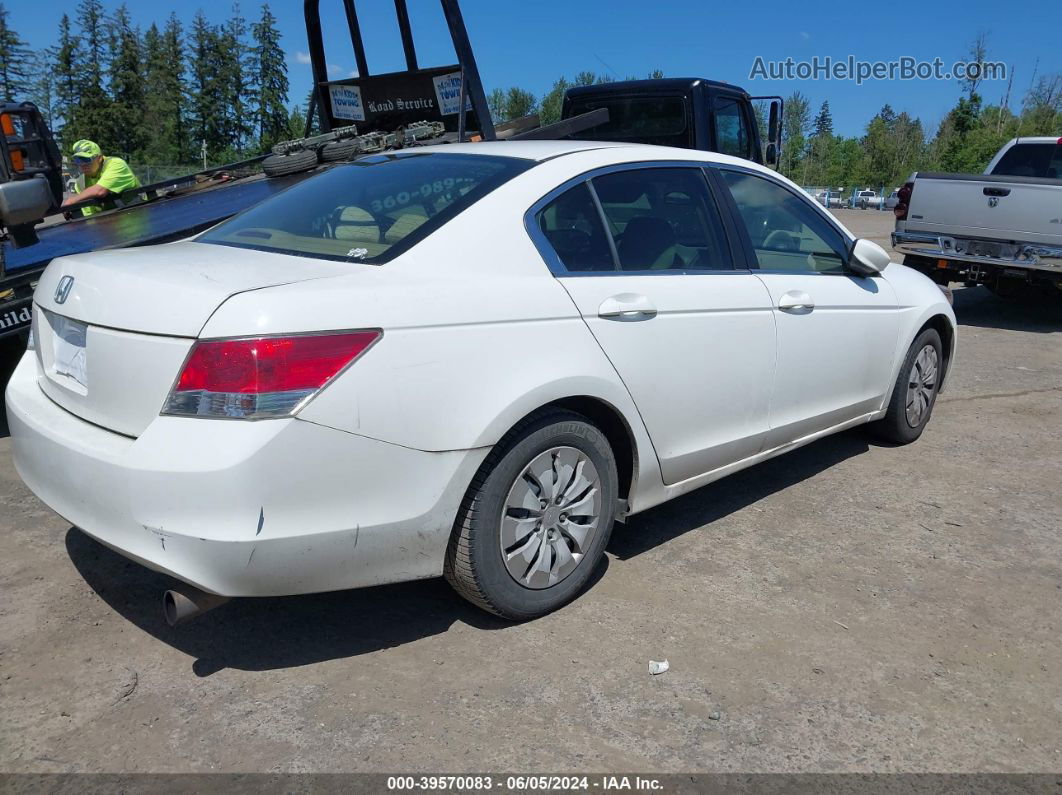 2008 Honda Accord 2.4 Lx White vin: 1HGCP26358A098374