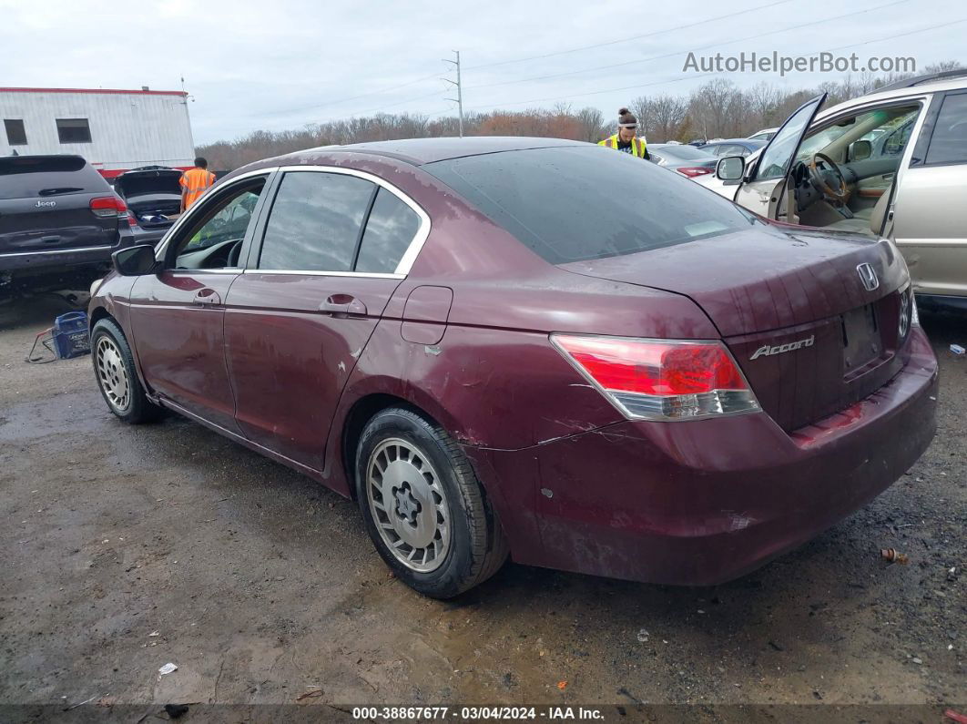 2009 Honda Accord 2.4 Lx Burgundy vin: 1HGCP26389A062860