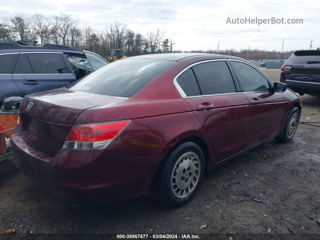 2009 Honda Accord 2.4 Lx Burgundy vin: 1HGCP26389A062860