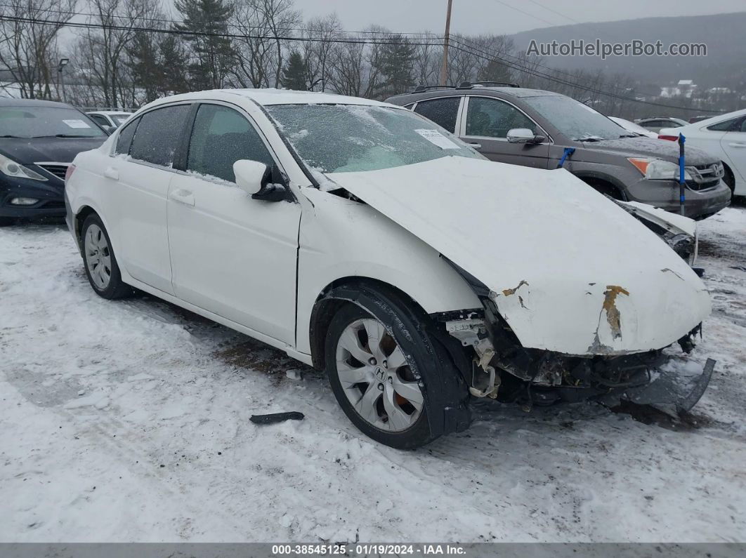 2009 Honda Accord 2.4 Ex White vin: 1HGCP267X9A176765