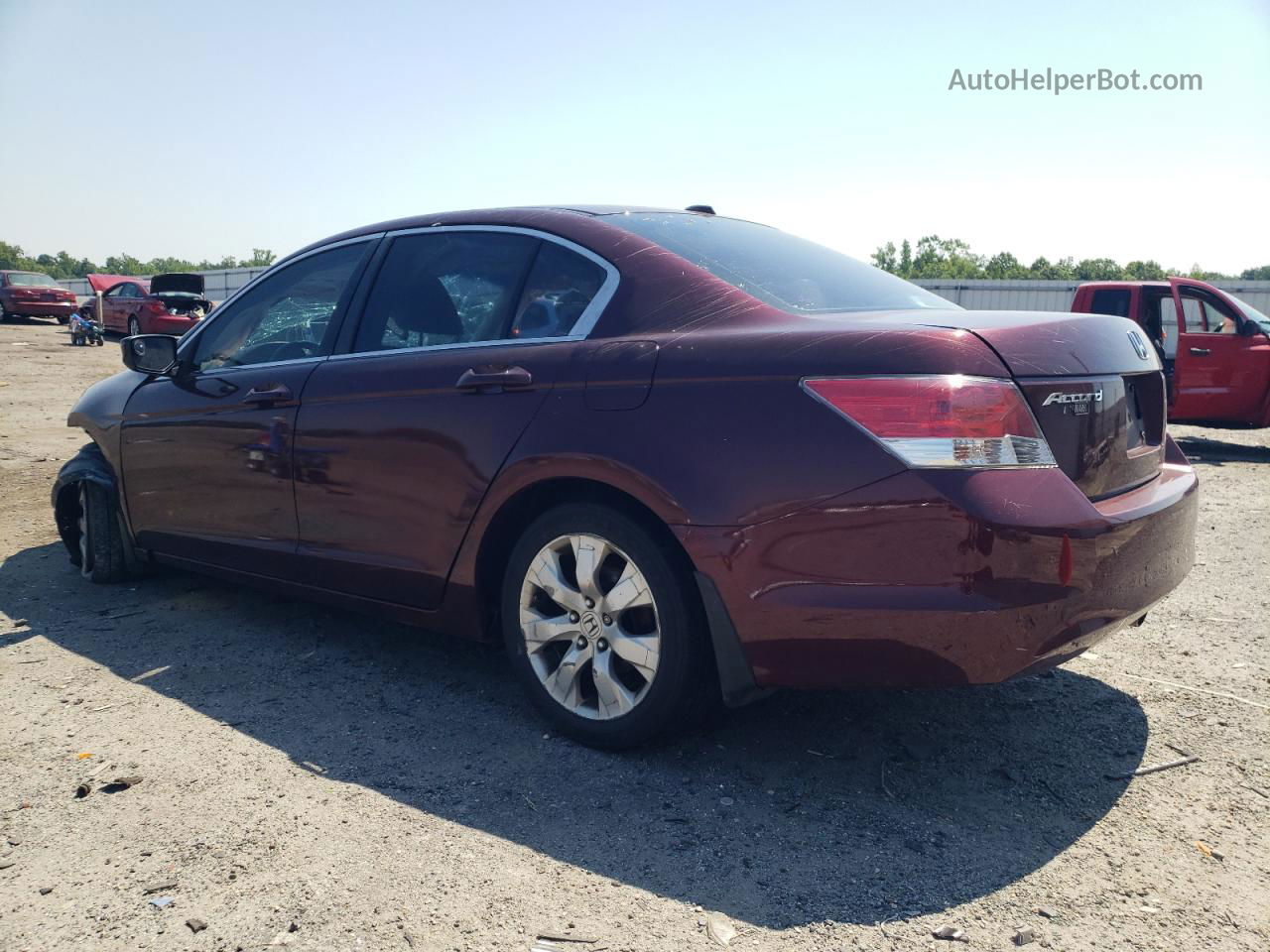 2008 Honda Accord Exl Бордовый vin: 1HGCP26838A085165