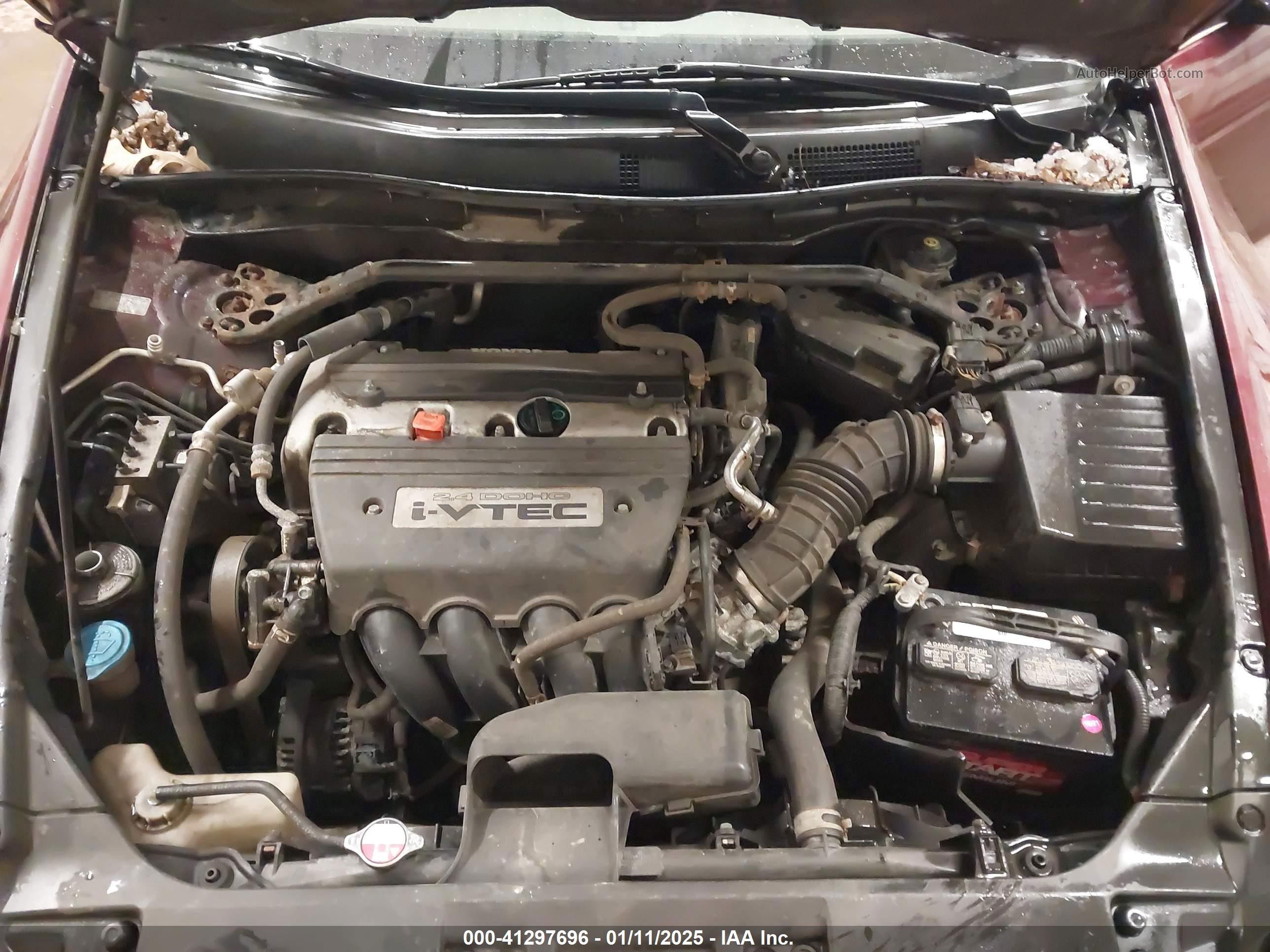 2008 Honda Accord 2.4 Ex-l Burgundy vin: 1HGCP26858A004778